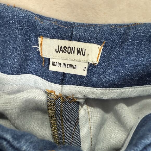 Jason Wu Jeans Blue Denim Flare High Rise Medium Wash Women's Size 2 Stretch - Picture 9 of 10